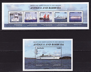 Антигуа и Барбуда, 1999, Корабли, Парусники, лист, блок